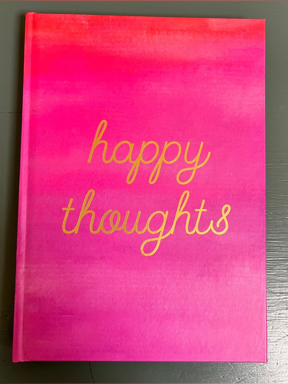 Journal Notebook “Happy Thoughts” in Pink Ombre Hardcover NWT